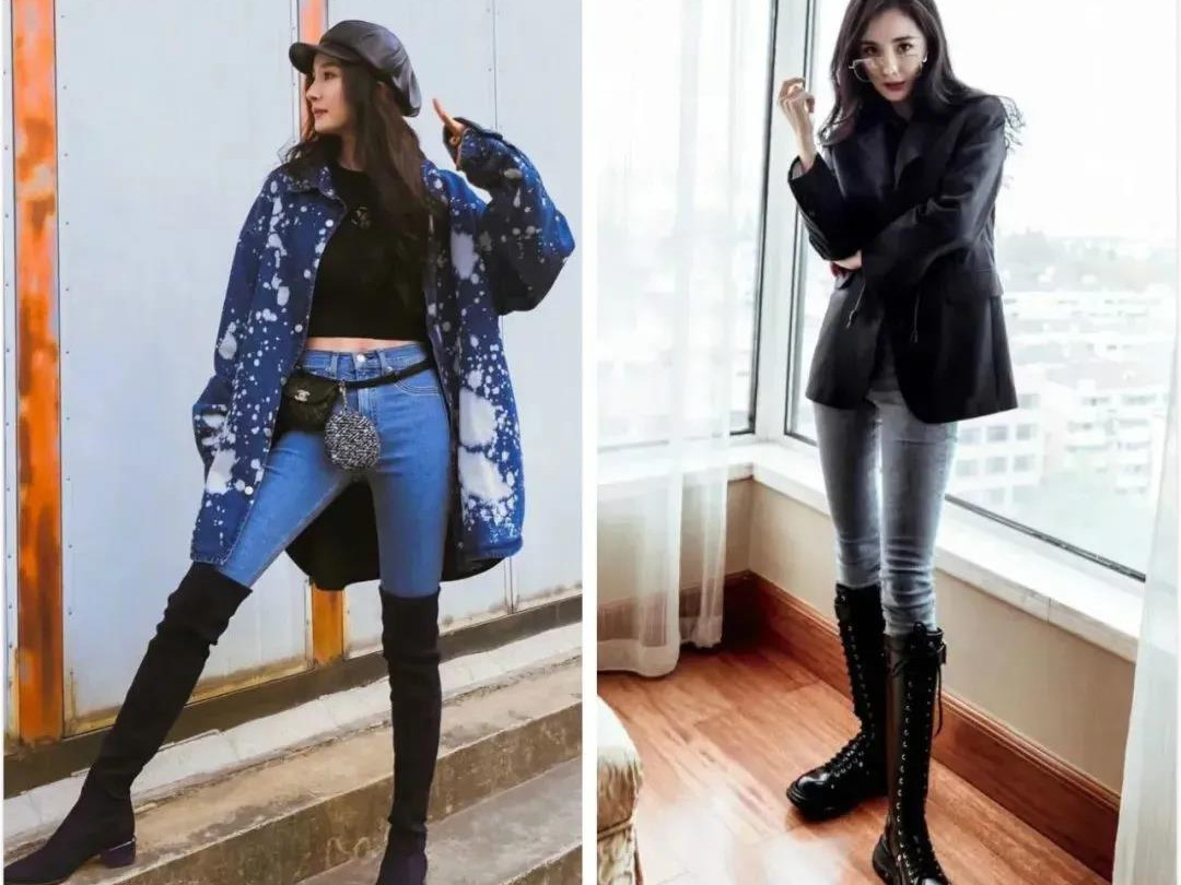 女星街拍出镜率超高的瘦腿牛仔裤,百搭又保暖 牛仔裤,女星牛仔裤,感觉,弹力,赘肉,上身