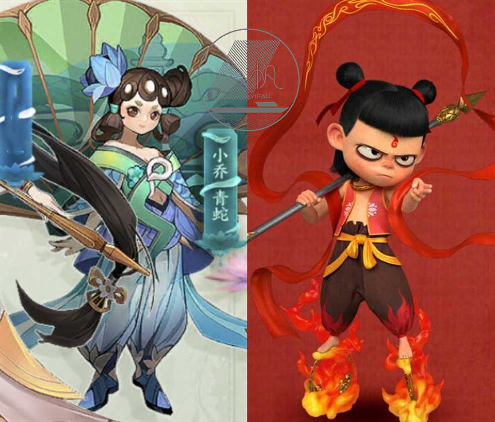 王者荣耀:小乔青蛇皮肤最像谁?大神p图换头李元芳,毫无违和感