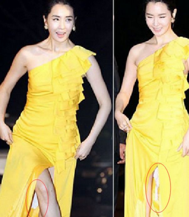 女星走红毯不幸"出丑"的一瞬间,第4位最尴尬