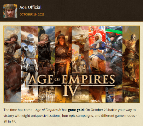 据《帝国时代》官方消息，《帝国