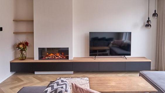 也要给家里装个壁炉！取代电视墙又能冬日围坐取暖，提升家居质感