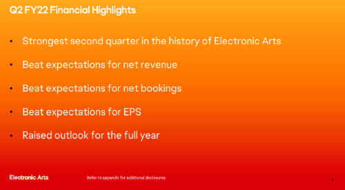 EA今早也分享了他们的最新财报