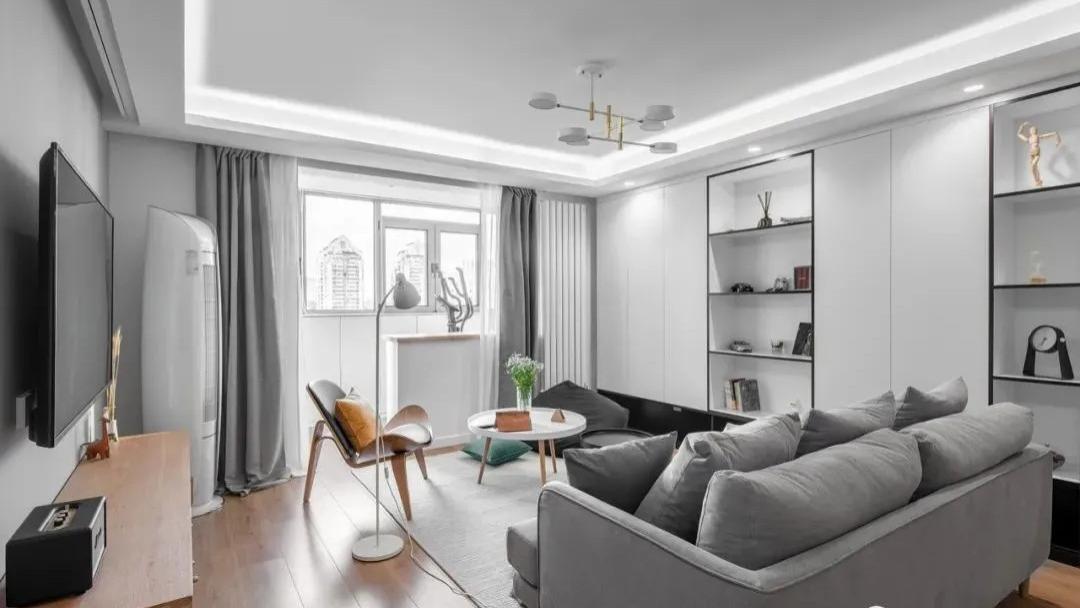 107㎡北欧风三居室，客餐厨一体，还有开阔健身室，带娃健身两不误！