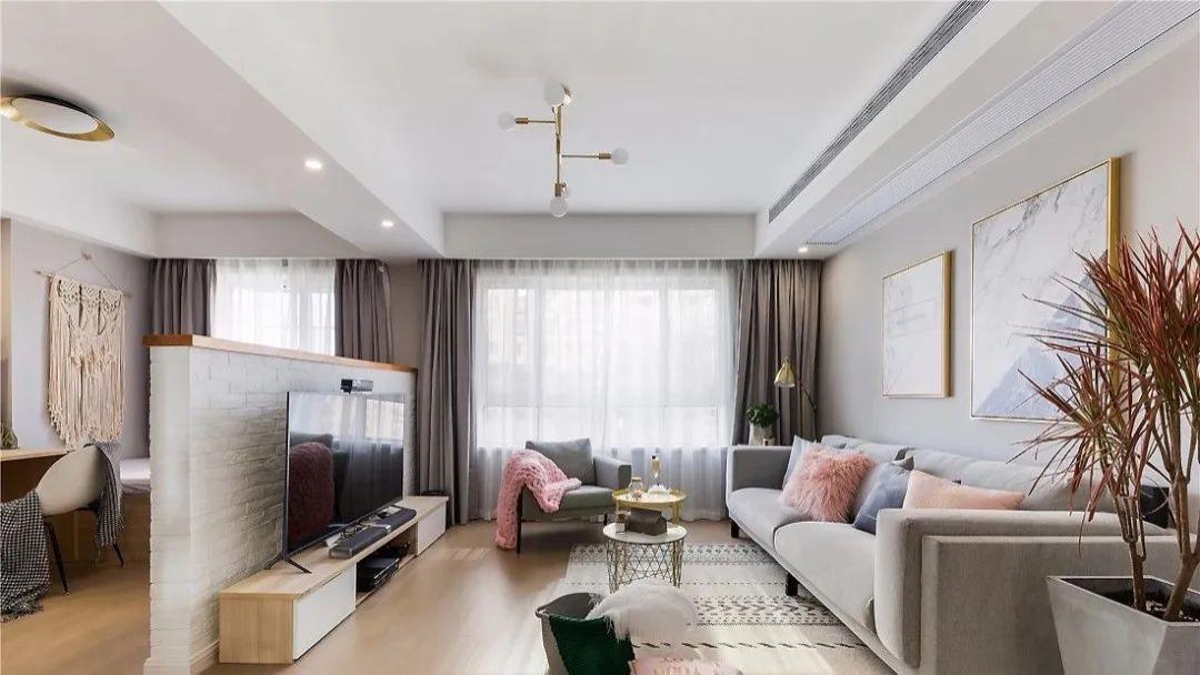 112㎡北欧新房，文化砖背景墙太好看了，书房还可以这样设计！