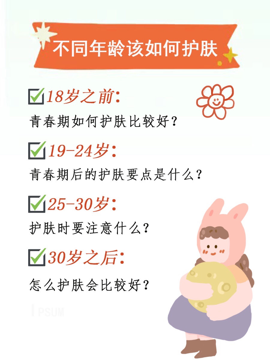 不同的年龄段，护肤工作的重点也