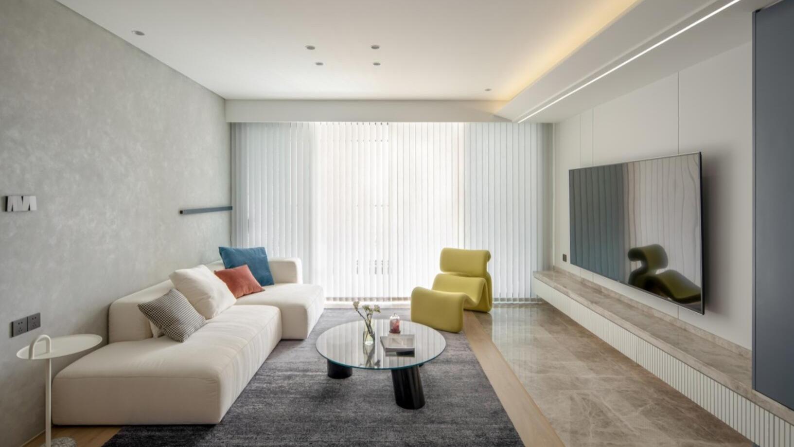 新房没有玄关隔断，她直接设计个“雕塑”，一进门就尽显艺术气息