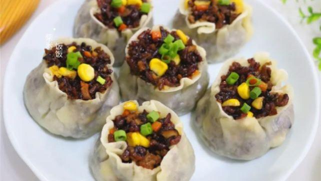 鸡胗|想吃烧麦不用买，自己做馅料更丰富，一次多做些，早餐不愁了