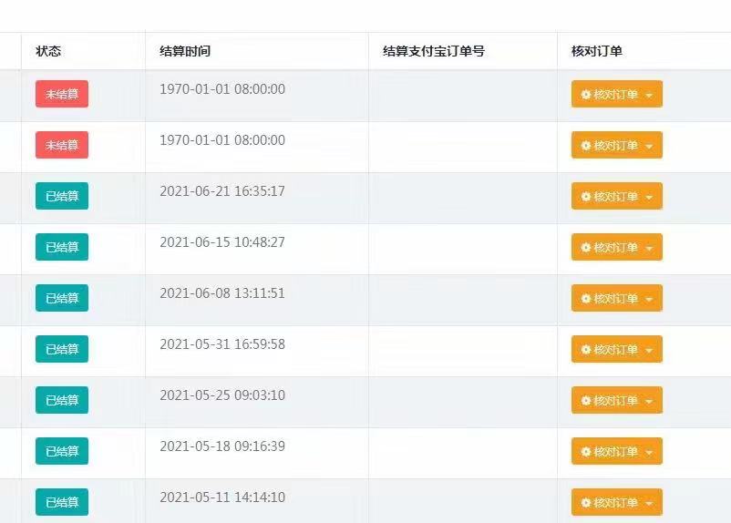 这是松松云平台后台结算系统，所