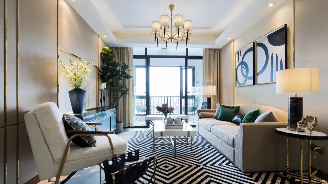 98㎡现代简奢风格的家，高贵而又优雅，复古而又亮丽，超羡慕