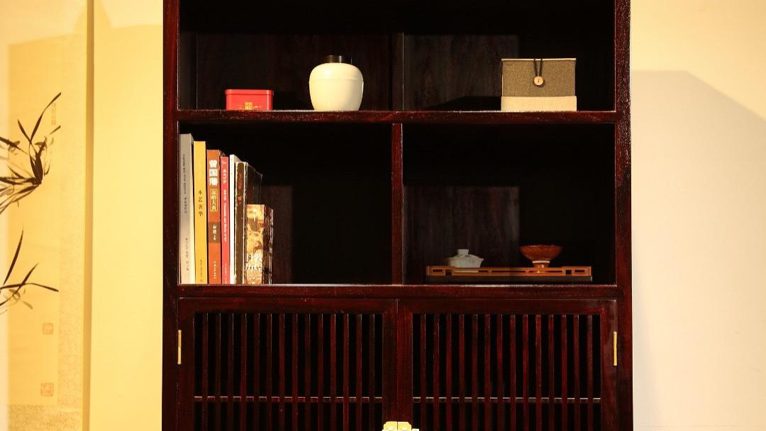 血檀新中式家具，凌云，亮格书柜