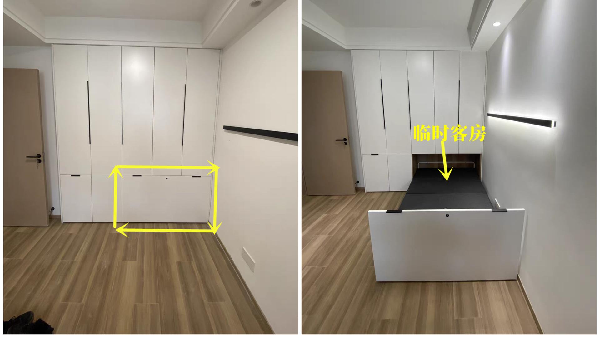 小户型家庭学学我，为了省下一间房，我在阳台柜里藏了一张折叠床