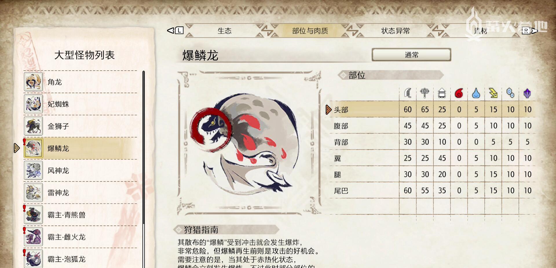 怪物猎人崛起 爆鳞龙属性弱点攻略 文化资讯 早游戏