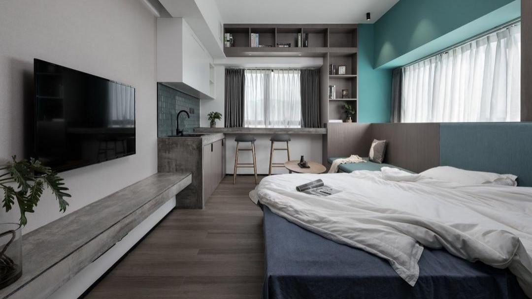 33平米房子，运用低色调手法，创造安静又舒适的睡眠空间