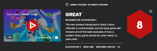 IGN为这部作品给出了8分评价