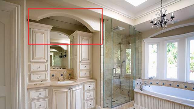 洗漱台上方还可以这样打柜？做个弧形顶，懂行的一看就说好