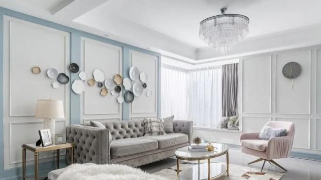 120㎡轻奢美式风格装修，全屋莫兰迪色系给你一个温馨的家