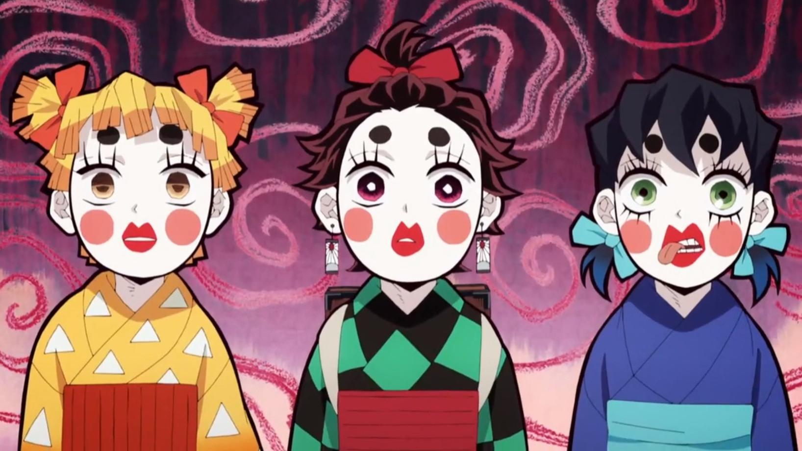 鬼滅之刃|鬼滅之刃：炭治郎三人組新造型亮了，豬子最漂亮，善子太丑被拒，發(fā)誓要當(dāng)花魁