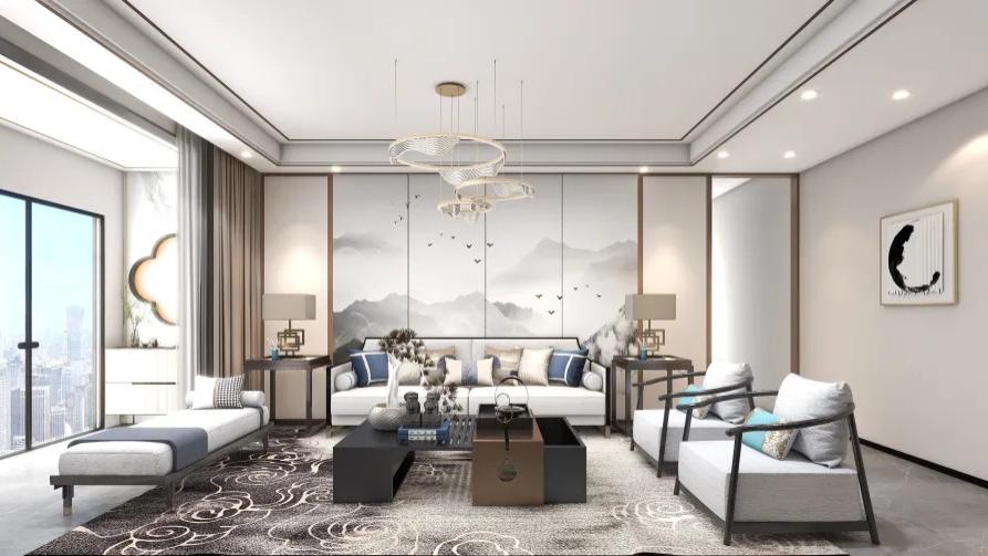 【鲁班装饰】华夏御府御璟206㎡新中式风格，打造质感生活。