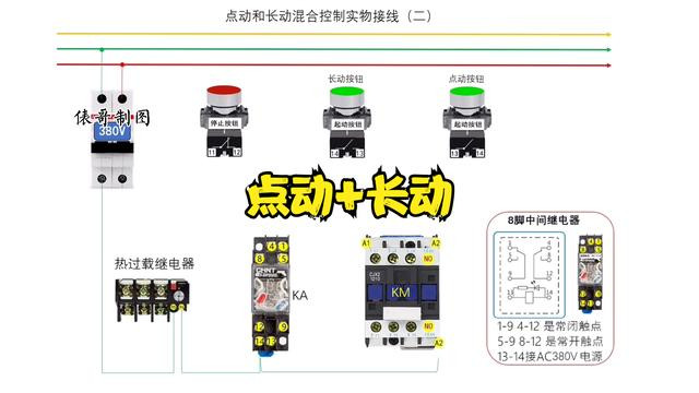 电工知识：电动机点动控制加长动控制实物接线（二）