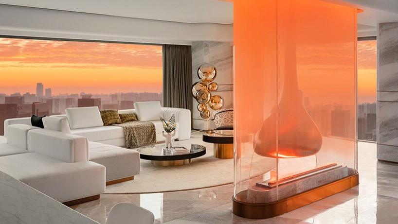 T. K CHU 设计 “OPUS ONE” 中国杭州大理石顶层公寓