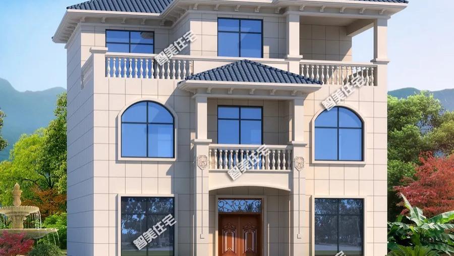 11.3×10.8米农村别墅，8间卧室，每层一个公卫很实用