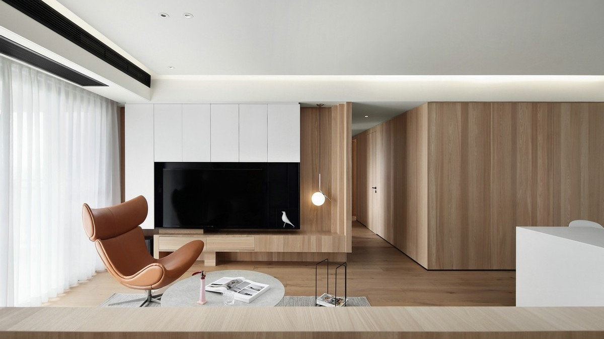 135㎡现代住宅，简约线条+木质元素，打造不会过时的家！