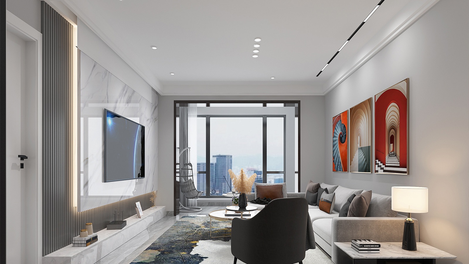 【鲁班装饰】绿地东海岸140㎡现代风格，极度简练