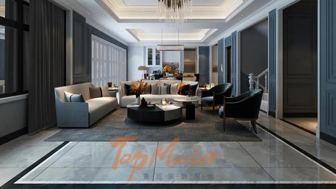 【鲁班装饰】山麓合院370㎡美式风格，寂静森林。