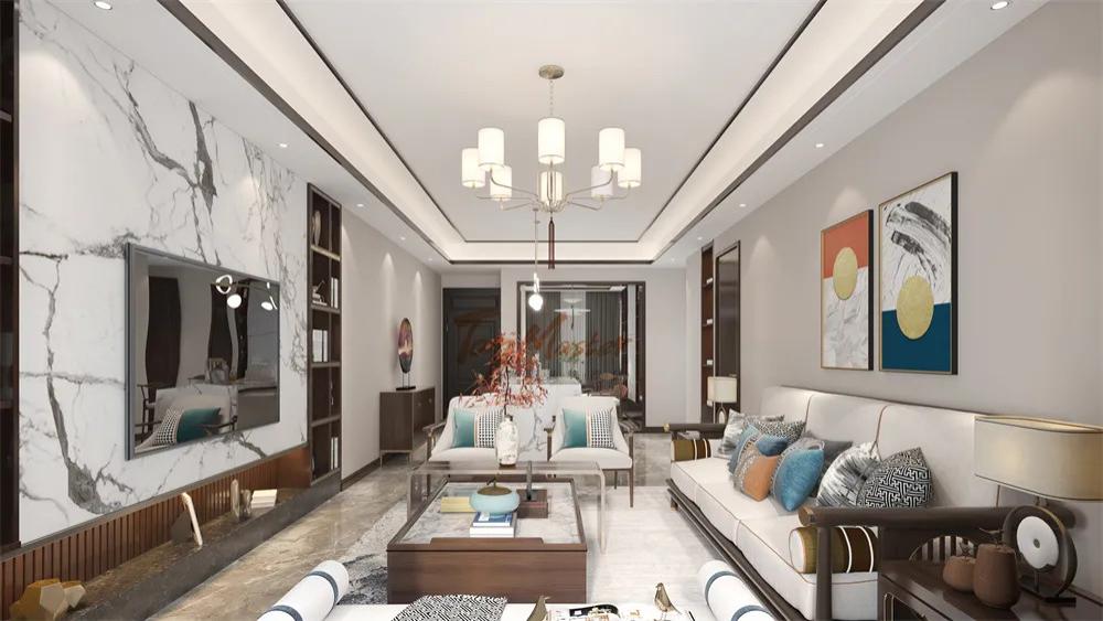 一于于|【鲁班装饰】君庭云邸143㎡新中式，四时皆雅