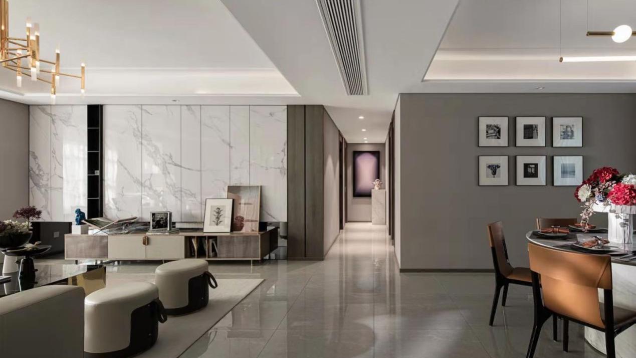 135㎡的房子，全屋减法设计，强调色彩和灯光，堪称高级灰教科书