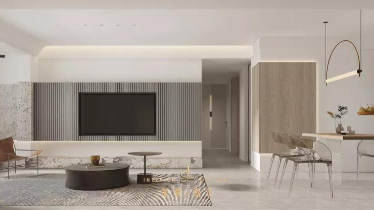 122㎡新房的高级场面，坚持用木饰面和简约白，一不小心装出大宅感