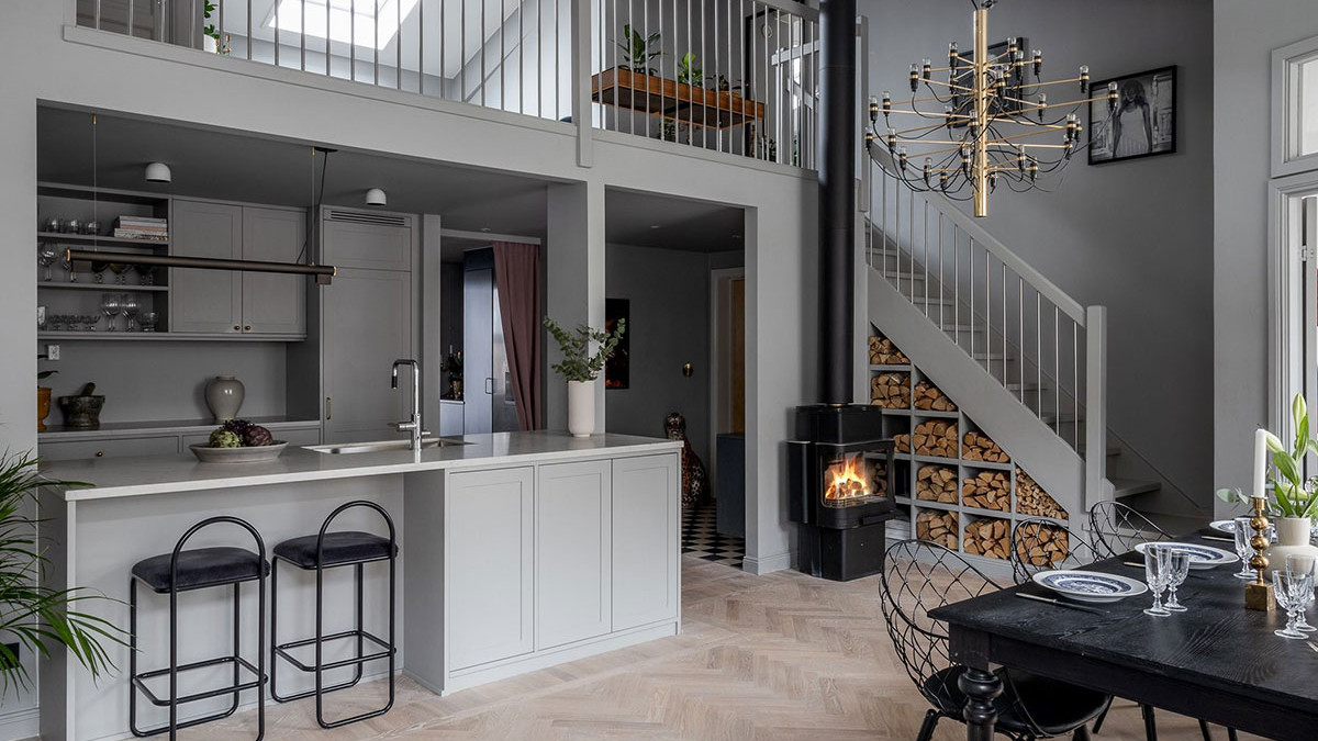 小情侣110㎡现代复式，整屋灰色打造简约风，自带大气感！