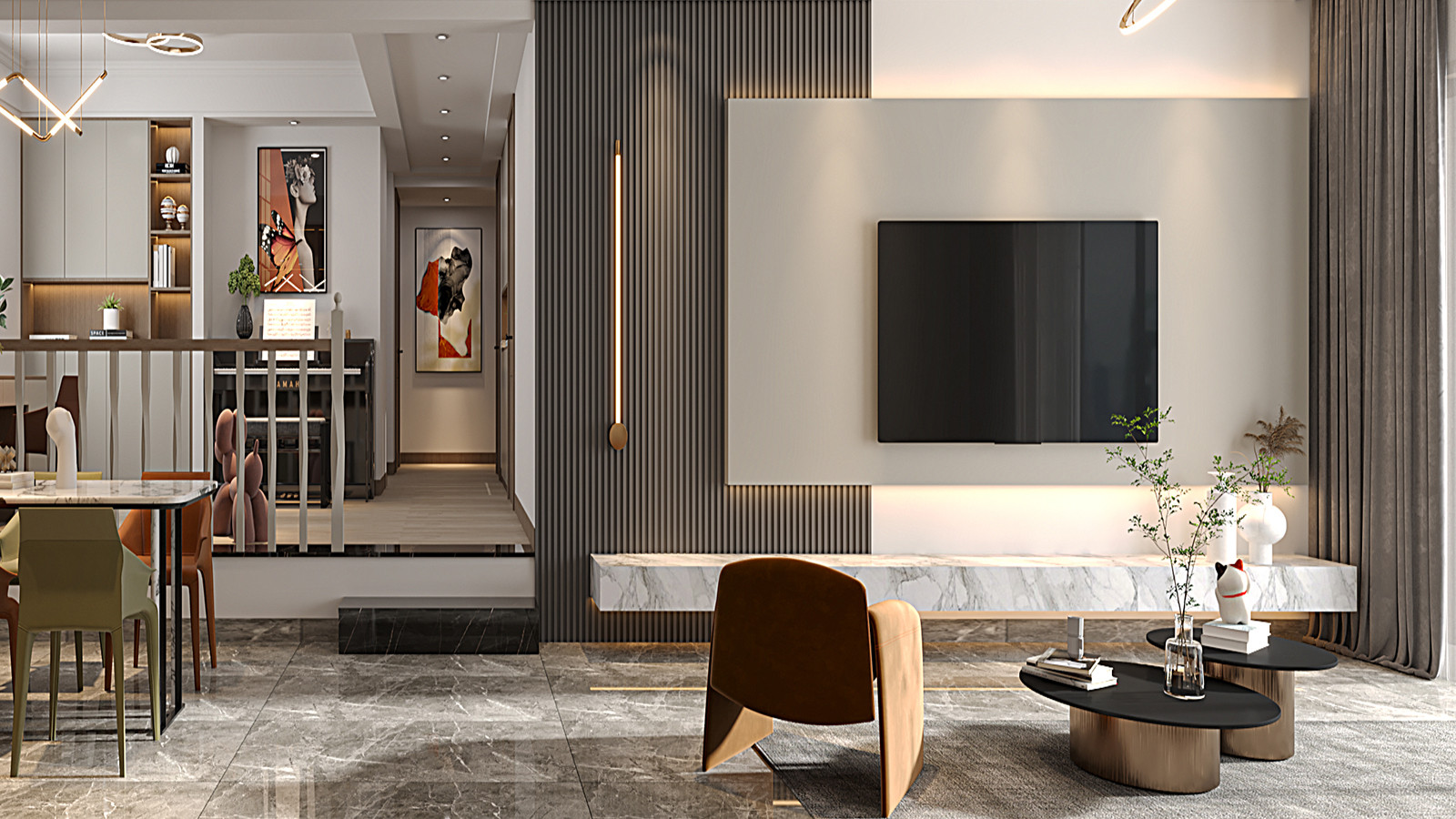 【鲁班装饰】滇池星城星皓湾168㎡现代轻奢风格，高雅生活。