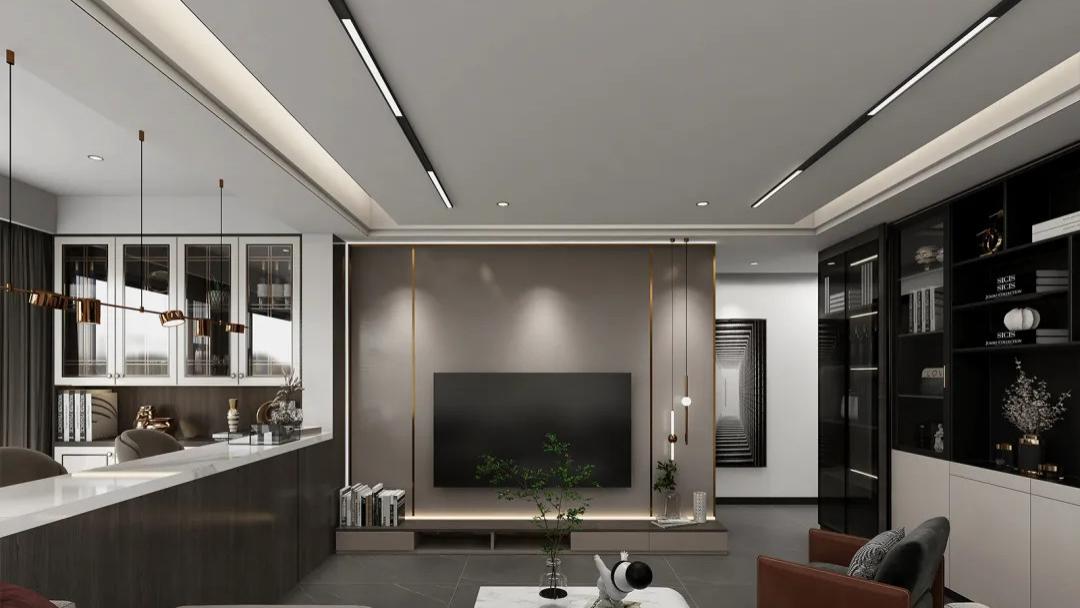 【鲁班装饰】山语桃源140㎡现代极简风格，简于形，奢于心。