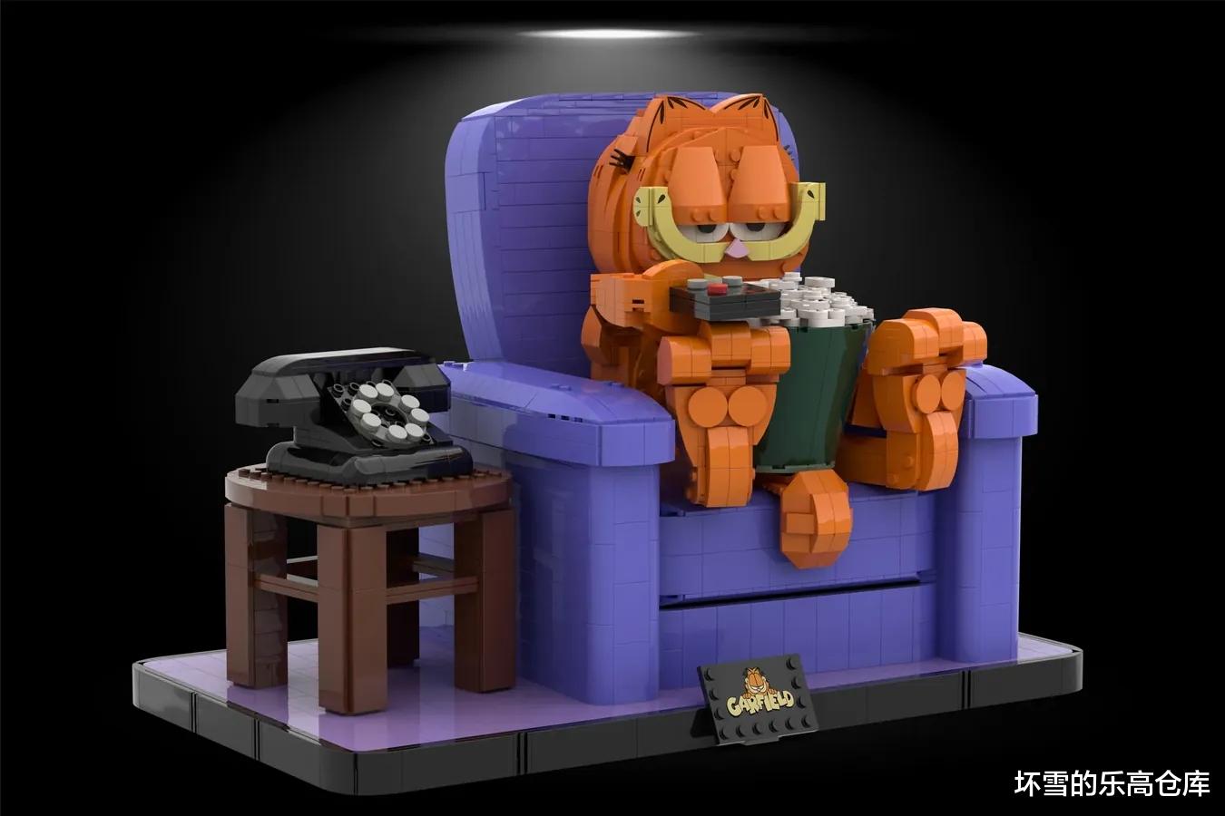 |风靡全球的动画角色乐高化,谁能拒绝能吃能睡的加菲猫呢