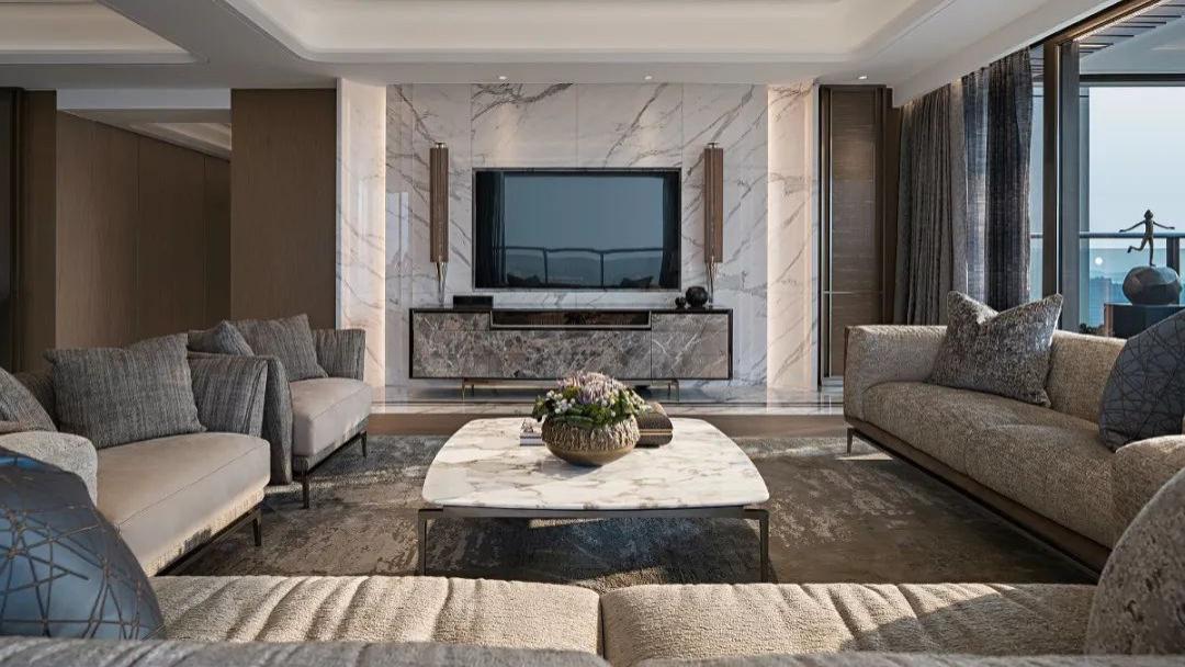 374㎡现代大平层，华丽时尚的空间，朴素质感好高档