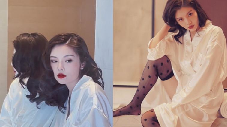 徐冬冬|徐冬冬穿深V浴衣拍视频！手扯黑丝动作性感，一双白净长腿太抢镜