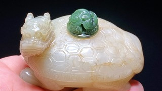 99版人民币|清乾隆 和田玉籽料 白玉 龙龟 水呈水注