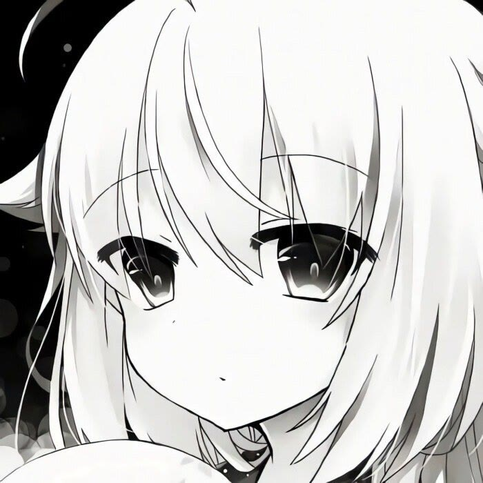 |黑白风旧漫动漫女生头像