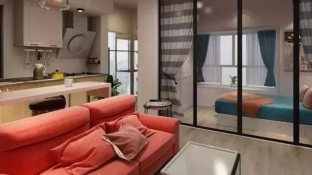 30㎡小户型，定制橱柜+开放式客餐厅+隐藏收纳，卧室仅有5㎡