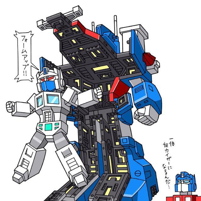 威震天|变形金刚趣味小场景插画，下班后一起喝酒的威震天与擎天柱