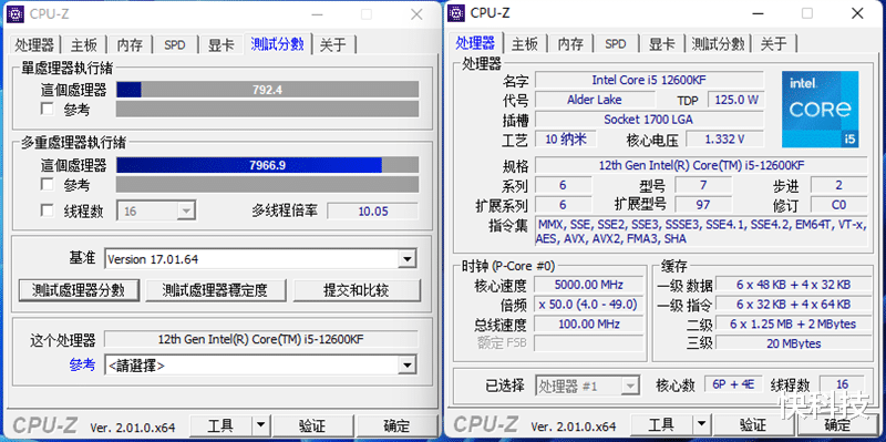 苹果|Intel酷睿i5-12600KF评测：超频5GHz 再提升10%
