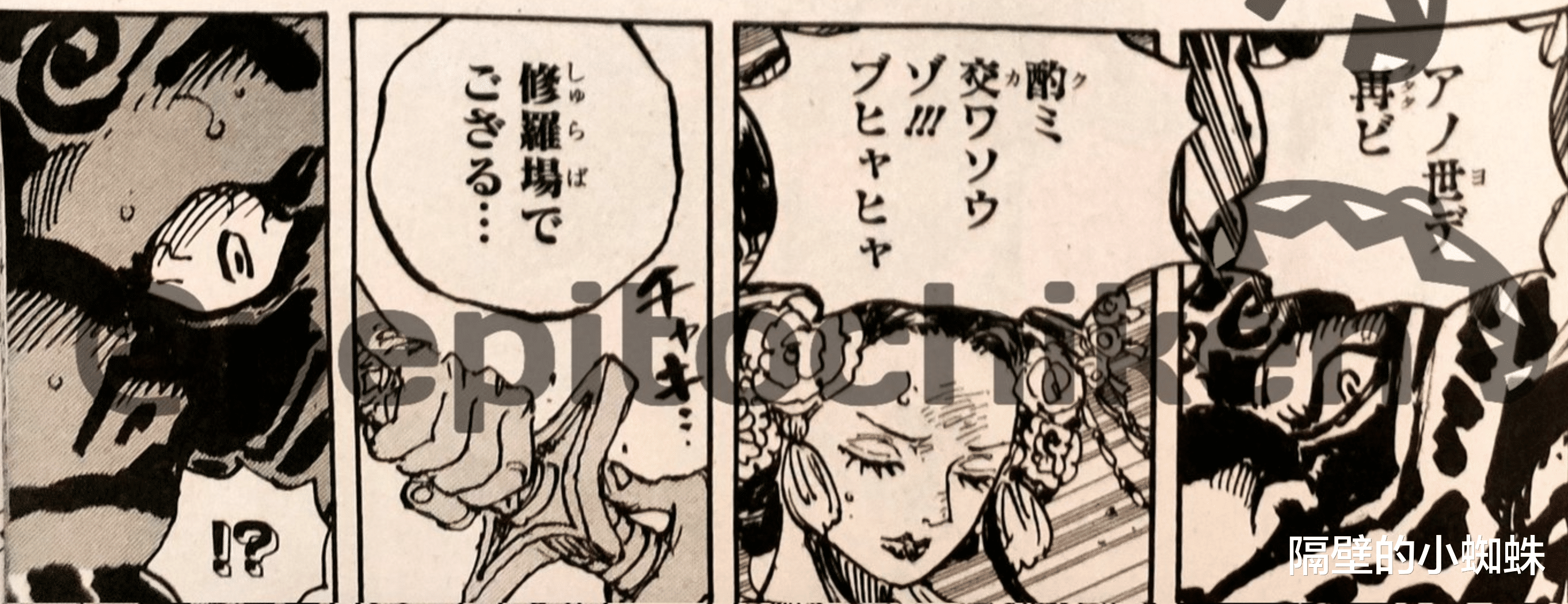 传次郎|海贼王1048话,孔明灯宣布黑炭大蛇已死,传次郎才是日和的爱人