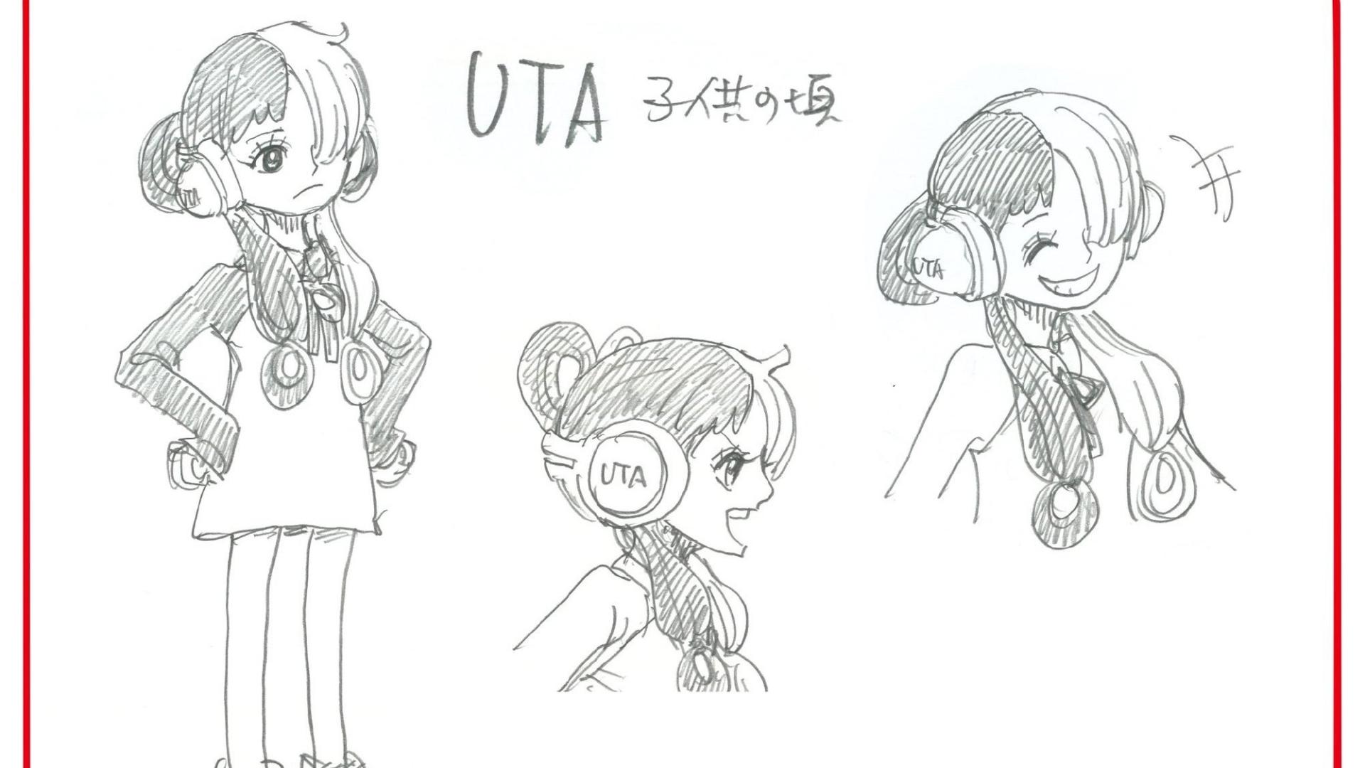 海贼王|海贼王：乌塔设定图公开，笑容和红发一模一样，难道说是亲生的？