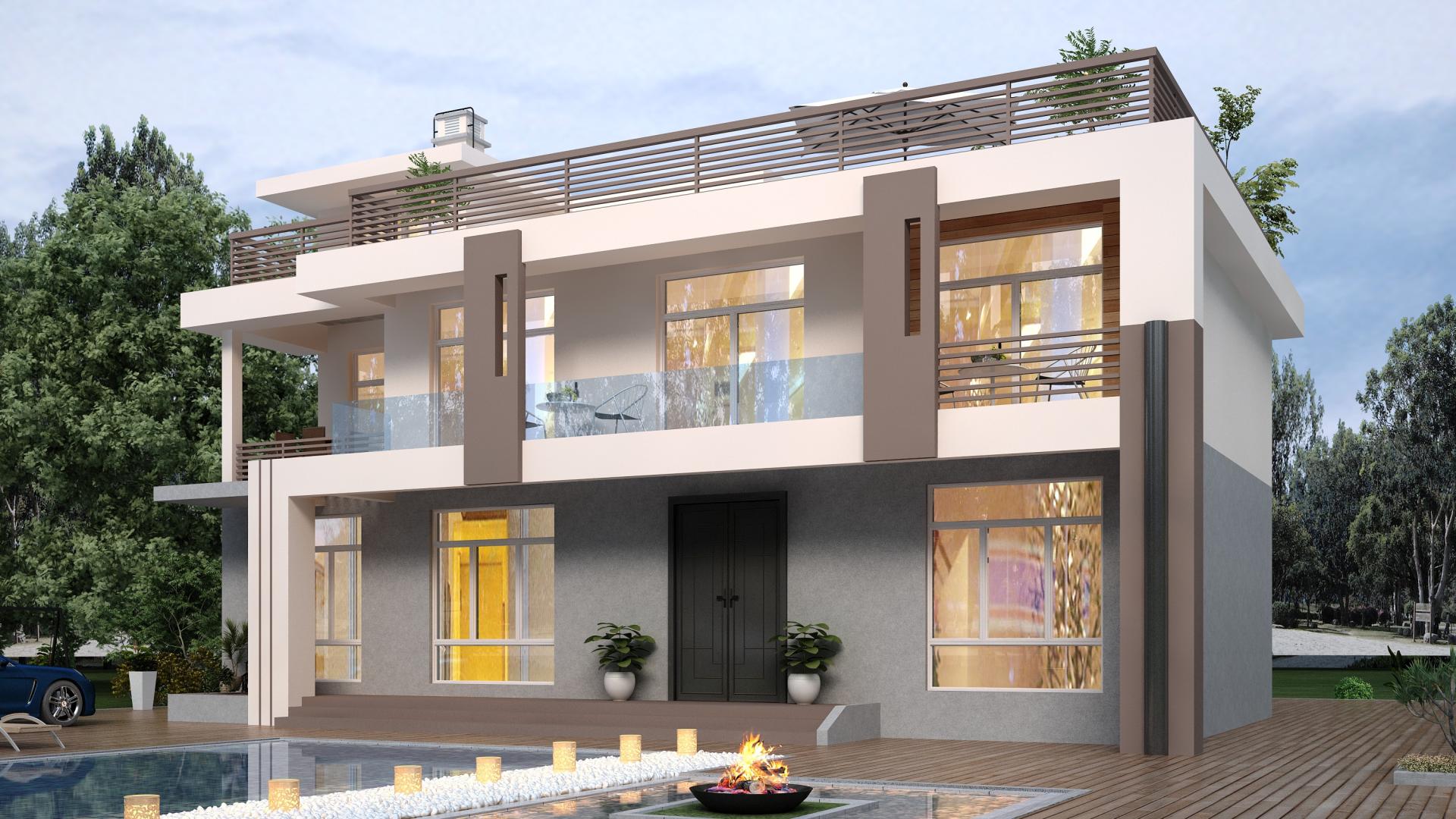 占地220平的极不规则户型，餐厨与主体分离