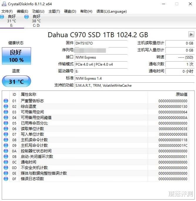 固态硬盘|冷静高效、性能不错的PCIe4.0固态、大华C970固态硬盘PCIe4.0 测试
