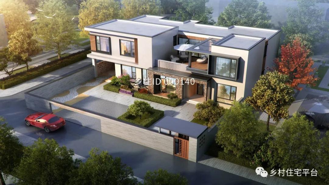 乡住免费图纸土建造价参考85万，面宽21.5m×进深13m 二层现代别墅