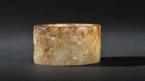 |明代 和田玉螭龙纹发箍