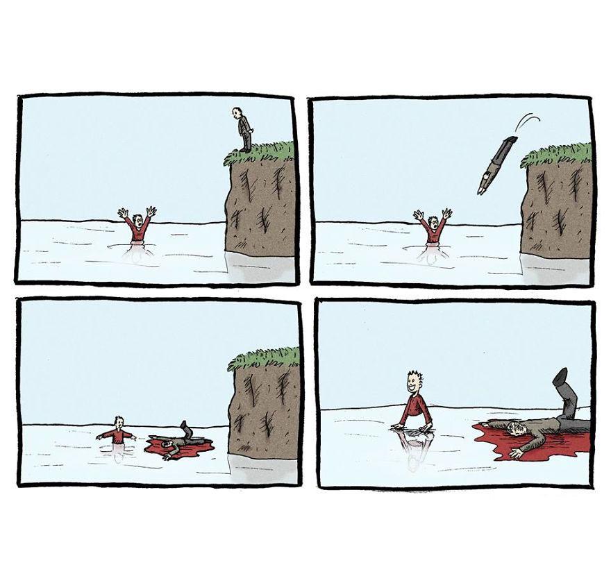 措手不及|笑点诡异的四格漫画,剧情反转措手不及