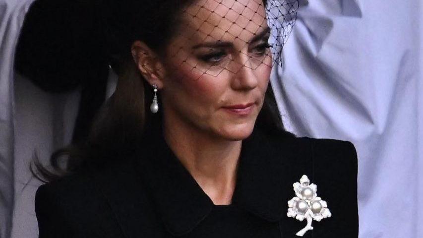 英女王移灵式凯特王妃的首饰却藏玄机，稀世胸针暗显地位